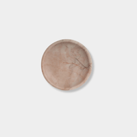 Black Blaze Linea small round marble dish in rosa with smooth edges, 100mm diameter, elegant and versatile for serving or display.