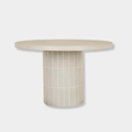GlobeWest Seville Tile Round Dining Table, Pearl White