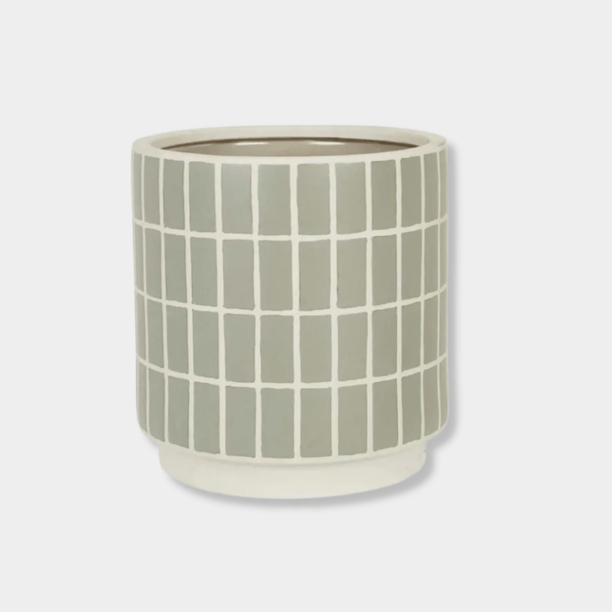 Globe West Pots & Planters Hanson Alo Planter, Matte Stone Grey Tile