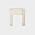 GlobeWest Oberon Crescent Marble Bedside - Natural Travertine - Shell