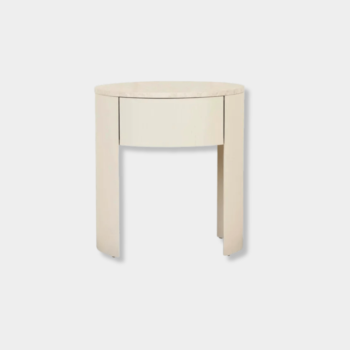 Globe West Bedside Tables Globe West Oberon Crescent Marble Bedside, Natural Travertine - Shell