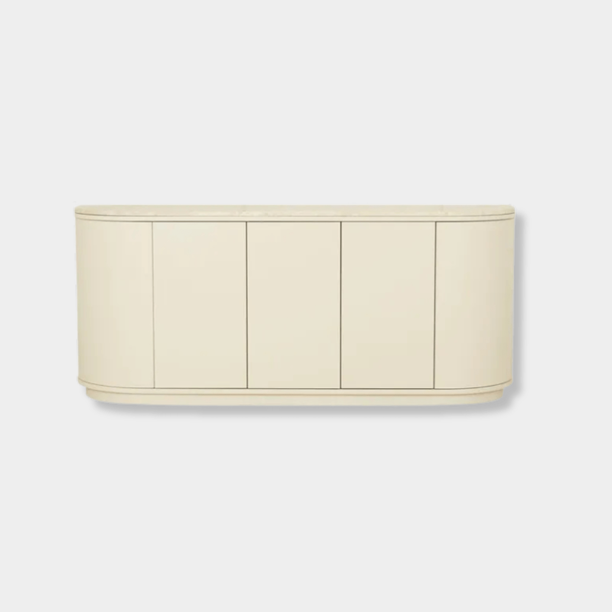 Globe West Buffet GlobeWest Oberon Crescent Marble Buffet - Natural Travertine, Shell