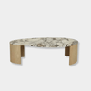 Globe West Coffee Tables GlobeWest Oberon Curve Marble Coffee Table - Matt Ocean Marble, Natural Ash