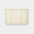 GlobeWest Oberon Crescent Marble Storage Unit - Natural Travertine, Shell