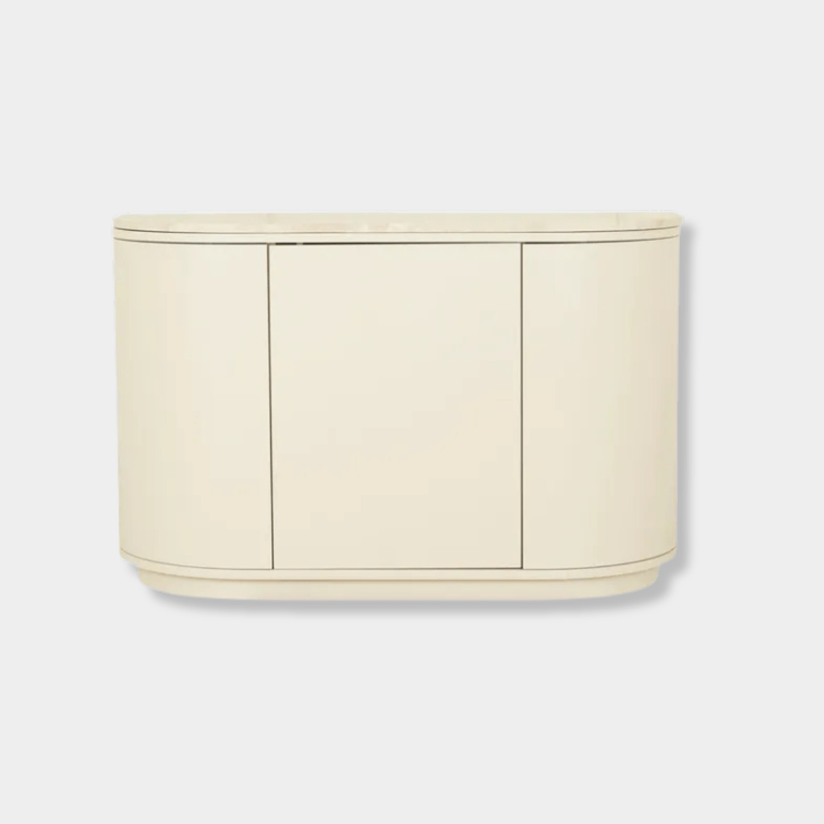 Globe West Buffet GlobeWest Oberon Crescent Marble Storage Unit - Natural Travertine, Shell