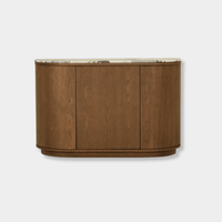 Globe West Buffet GlobeWest Oberon Crescent Marble Storage Unit - Matt Ocean Marble, Smoked Ash