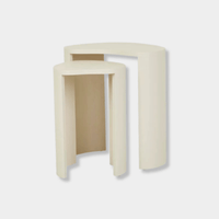 Globe West Side Tables GlobeWest Oberon Curve Set of 2 Side Table - Shell