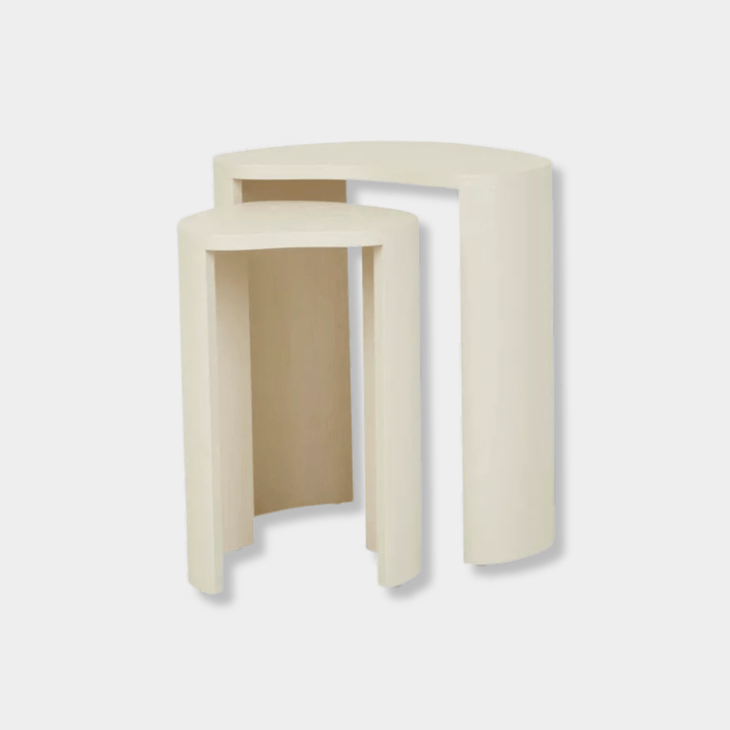 Globe West Side Tables GlobeWest Oberon Curve Set of 2 Side Table - Shell
