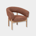 GlobeWest Jenson Occasional Chair - Cinnamon Speckle - Natural Ash
