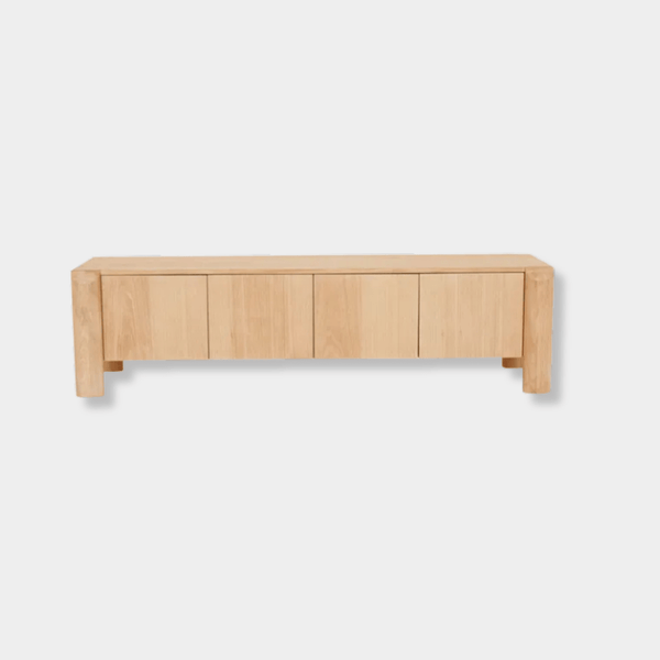 GlobeWest Willa Entertainment Unit, Satin Oak | Norsu Interiors