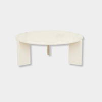 Globe West Side Tables GlobeWest Ray Coffee Table - Natural Travertine - Shell