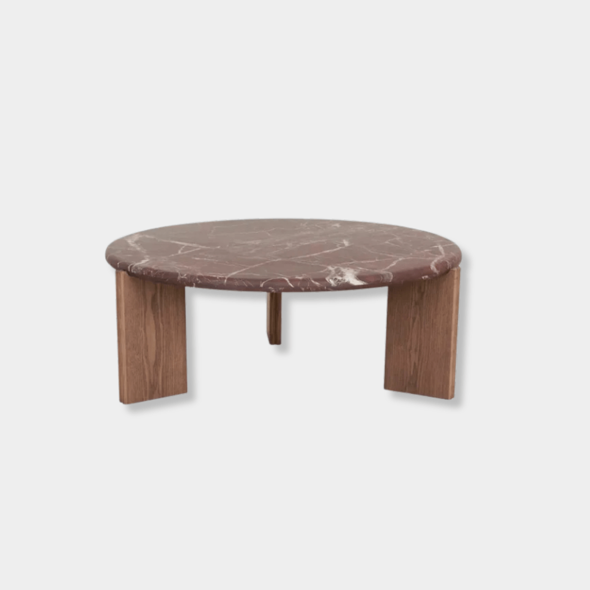 Globe West Side Tables GlobeWest Ray Coffee Table - Matt Rouge Marble - Smoked Ash