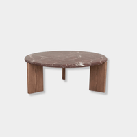 Globe West Side Tables GlobeWest Ray Coffee Table - Matt Rouge Marble - Smoked Ash