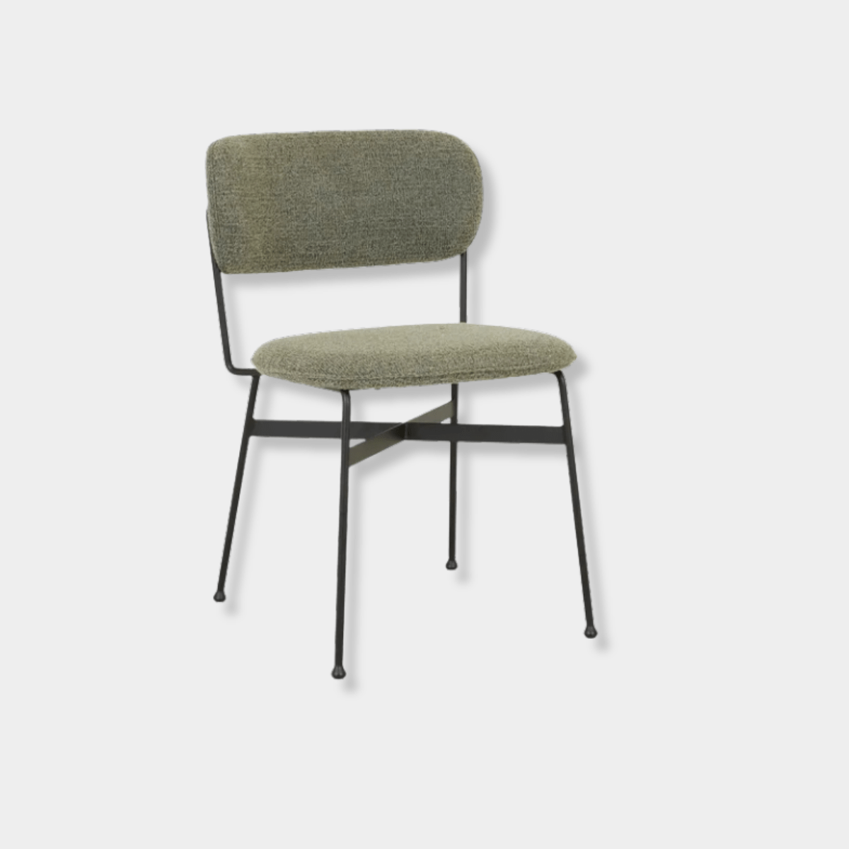 Globe West Dining Chairs GlobeWest Piccolo Dining Chair - Moss Tweed - Black Metal