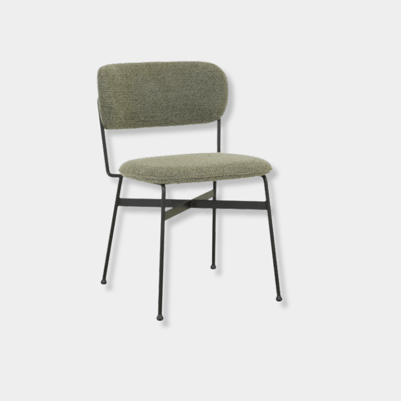 Globe West Dining Chairs GlobeWest Piccolo Dining Chair - Moss Tweed - Black Metal