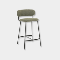 Globe West Dining Chairs GlobeWest Piccolo Barstool - Moss Tweed - Black Metal