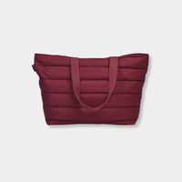 Burgundy Base Supply Take It Base Tote Bag with padded fabric, cotton straps, and chunky top zip closure designed for lightweight everyday use