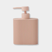 Sid Resin Dispenser in rose with ridged edges for grip, made of durable resin, 10.5x5.5x16 cm, stylish and practical for bathroom or kitchen use