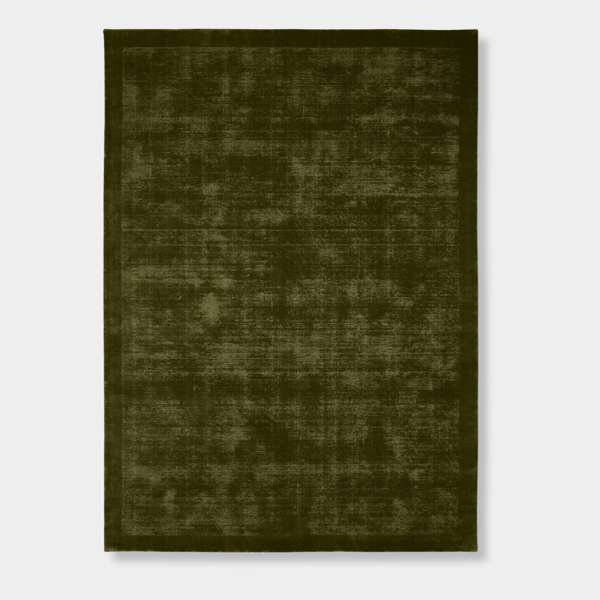 Tribe Home Tait Rug in olive green hand-loomed New Zealand wool with a textured tip-sheared finish