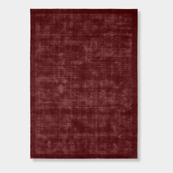 Tait Rug in Dark Cherry hand-loomed wool with textured finish