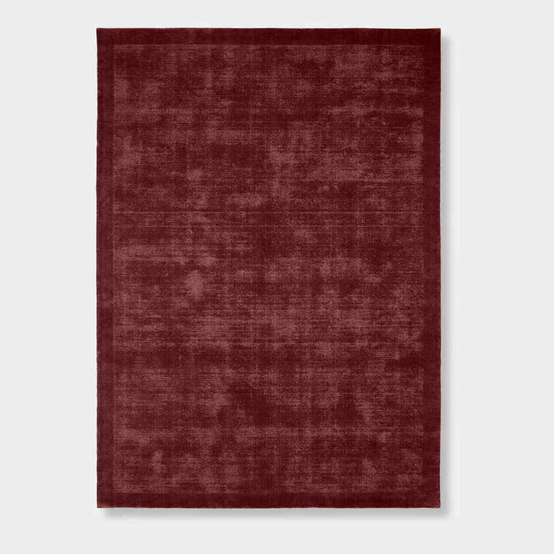 Tait Rug in Dark Cherry hand-loomed wool with textured finish
