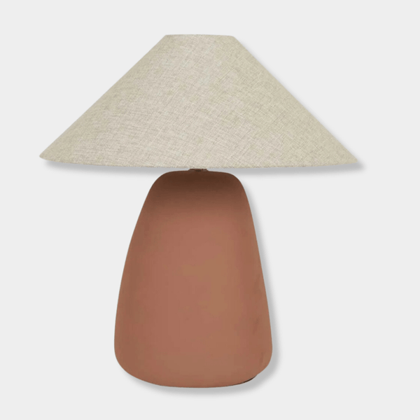 GlobeWest Lorne Pebble Table Lamp, Terracotta & Oat | Norsu Interiors