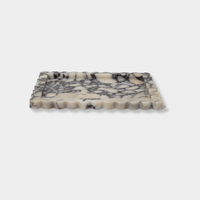 CoTheory Marble Tray, Scalloped Tray - Viola Marble