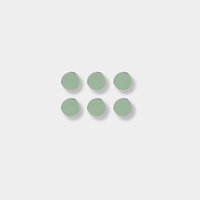 Mustard Made The Buttons sage green magnetic set of six with smooth flat surface and shiny edges.