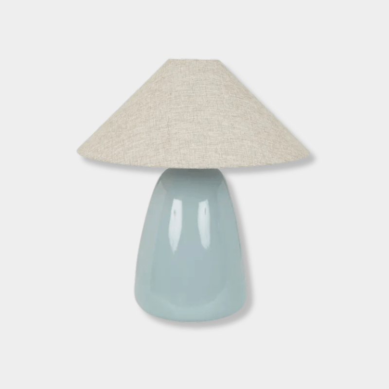 Globe West Lamps GlobeWest Lorne Pebble Table Lamp - Powder Blue/Oatmeal