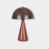 Globe West Easton Dome Table Lamp in burgundy and berry metal with mushroom-shaped shade and solid pedestal base