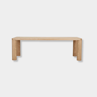 GlobeWest Frankie Dining Table in natural ash veneer with chubby legs and modern design