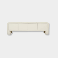 GlobeWest Frankie Entertainment Unit in fossil ash veneer with four doors and low-profile modern design
