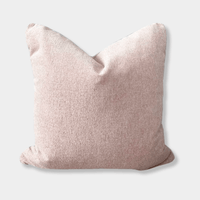 Soft light pink norsuHOME Cushion Parissi Shell made with premium Warwick fabric and feather down filling, handmade in Melbourne.