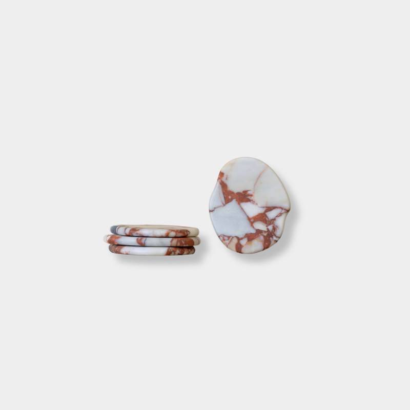 CoTheory Anchor Stone Coasters Brown Calacatta protecting surfaces with elegant stone design set of four