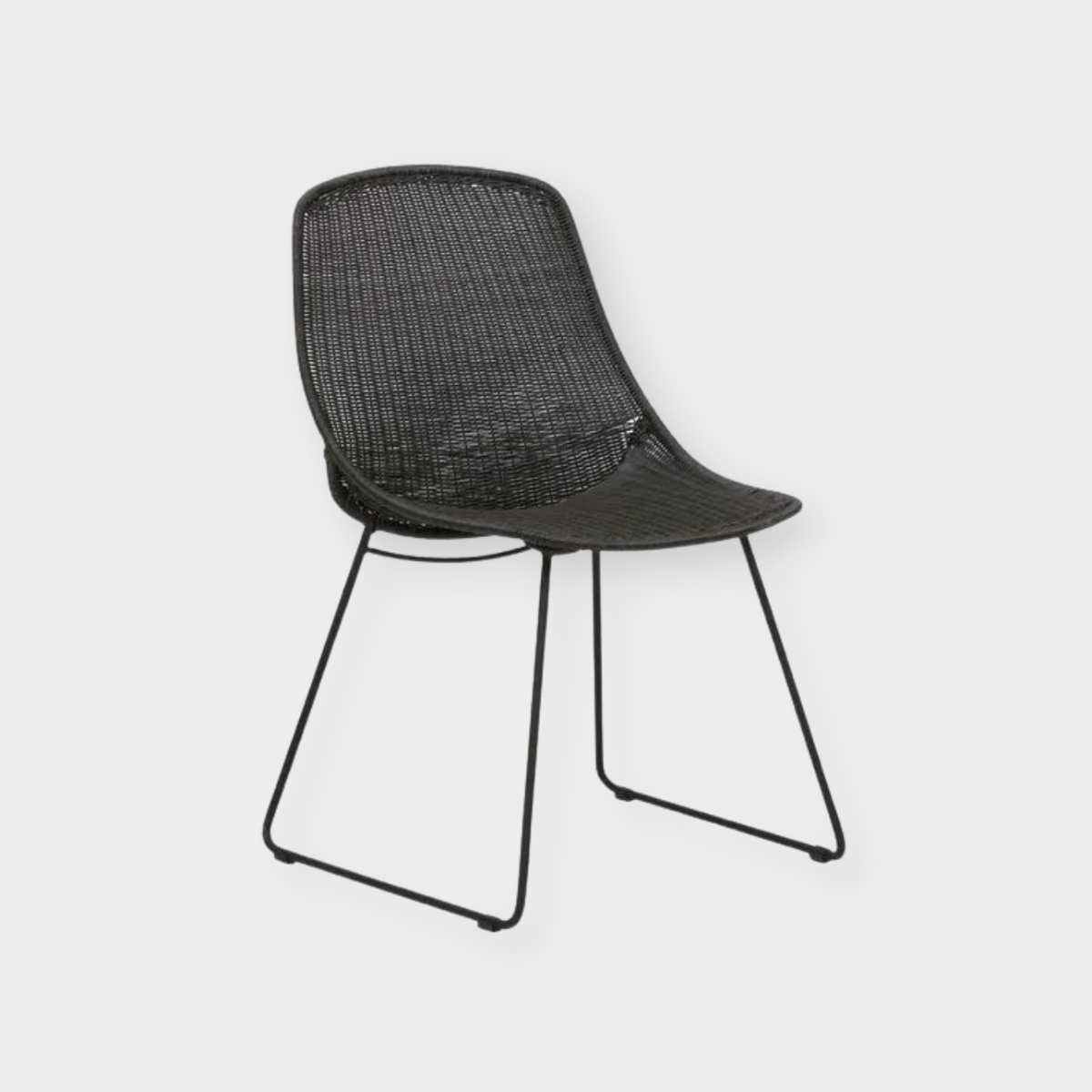 Globe West Dining Chairs Globe West Granada Scoop Closed Weave Dining Chair, Licorice/Licorice (7953849647353)
