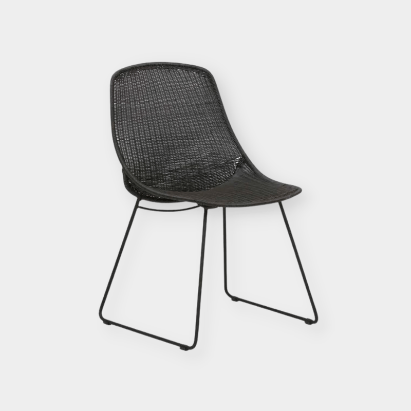 Globe West Dining Chairs Globe West Granada Scoop Closed Weave Dining Chair, Licorice/Licorice (7953849647353)