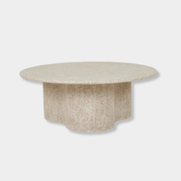 Globe West Coffee Tables Globe West Artie Outdoor Wave Coffee Table, Warm Sand