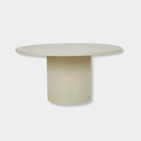 Globe West Dining Tables Benjamin Ripple Round Dining Tables - Putty