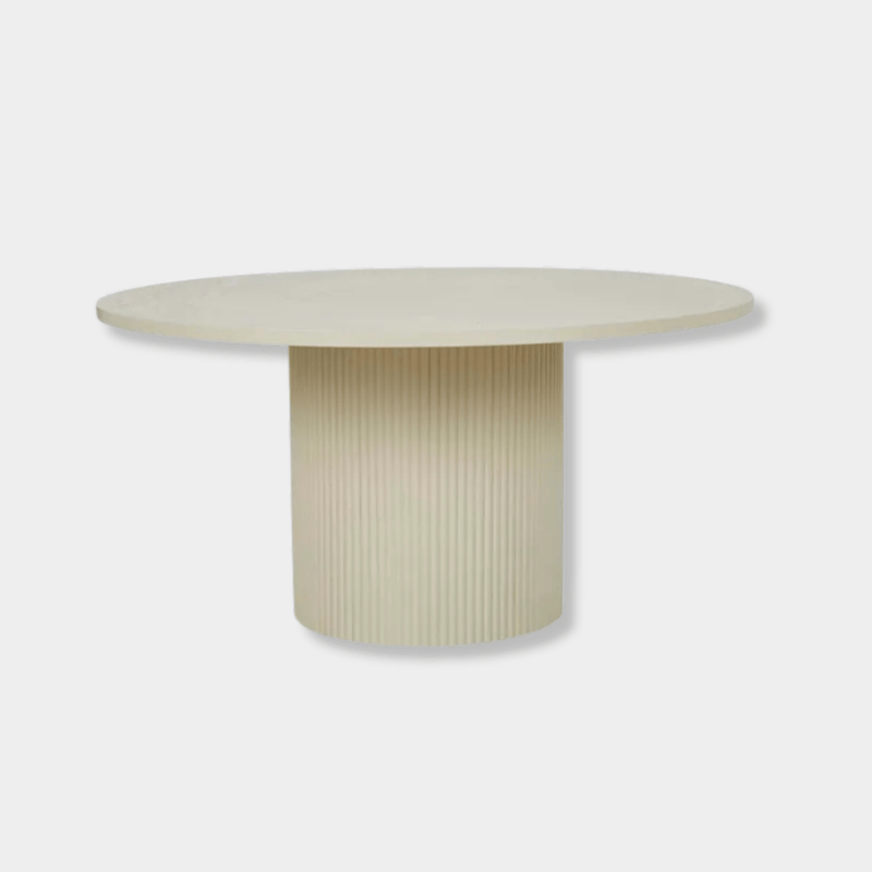 Globe West Dining Tables Benjamin Ripple Round Dining Tables - Putty