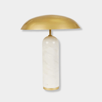 Globe West Lamps Globe West Easton Tilt Table Lamp - White Marble / Matt Brass