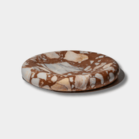 CoTheory Marble Tray Solstice large round brown Calacatta marble with sculptural curves and polished finish