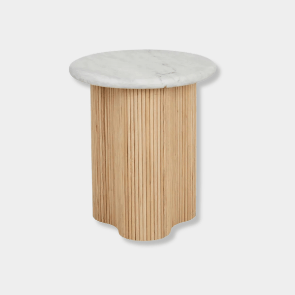 GlobeWest Artie Wave Ripple Side Table, Natural Ash | Norsu Interiors