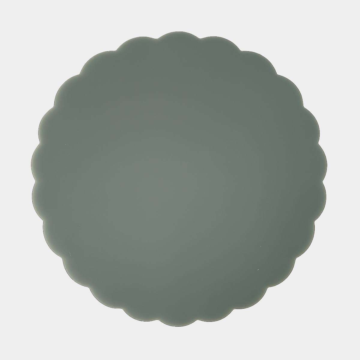 norsu Studio Spin Me Round sage scalloped acrylic lazy susan with smooth rotating base in two sizes
