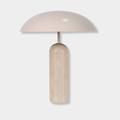 GlobeWest Easton Ellipse Table Lamp - Travertine/Shell