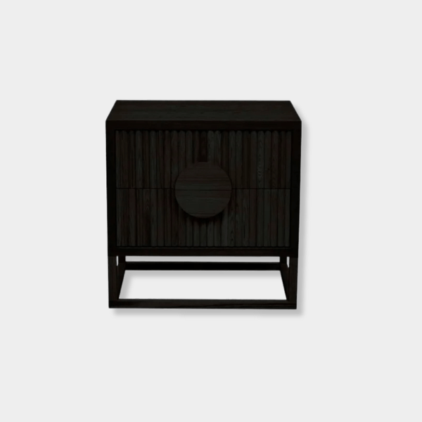 GlobeWest Benjamin Ripple Bedside, Matt Black | Norsu Interiors