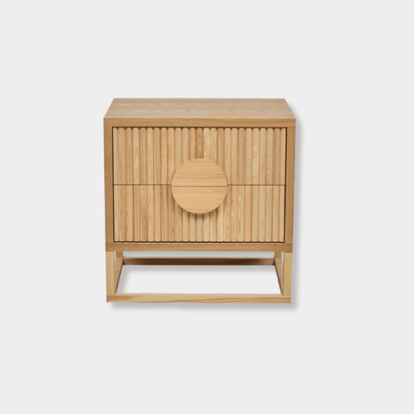 GlobeWest Benjamin Ripple Bedside, Natural Ash | Norsu Interiors