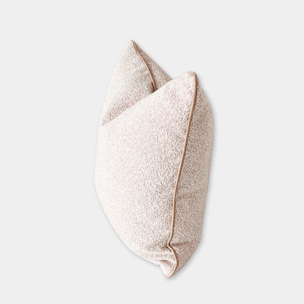norsuHOME Cushions Fontaine Nude with Blush Leather piping
