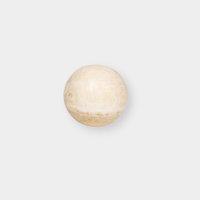 Beige travertine Orbit Sphere Table Sculpture, round decorative stone sphere with natural texture and smooth finish.