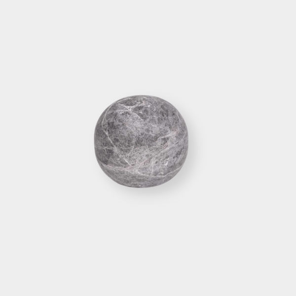 CoTheory Orbit Marble Sphere Table Sculpture, Tundra Grey Marble, Small | Norsu Interiors