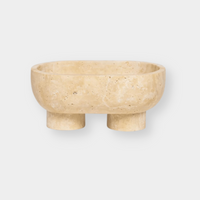 CoTheory Accessories CoTheory The Muse Footed Oval Tray - Beige Travertine (7921177886969)
